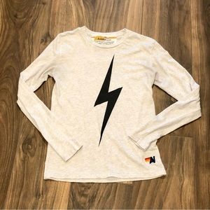 Aviator Nation Heathered Grey Long Sleeve Tee XS